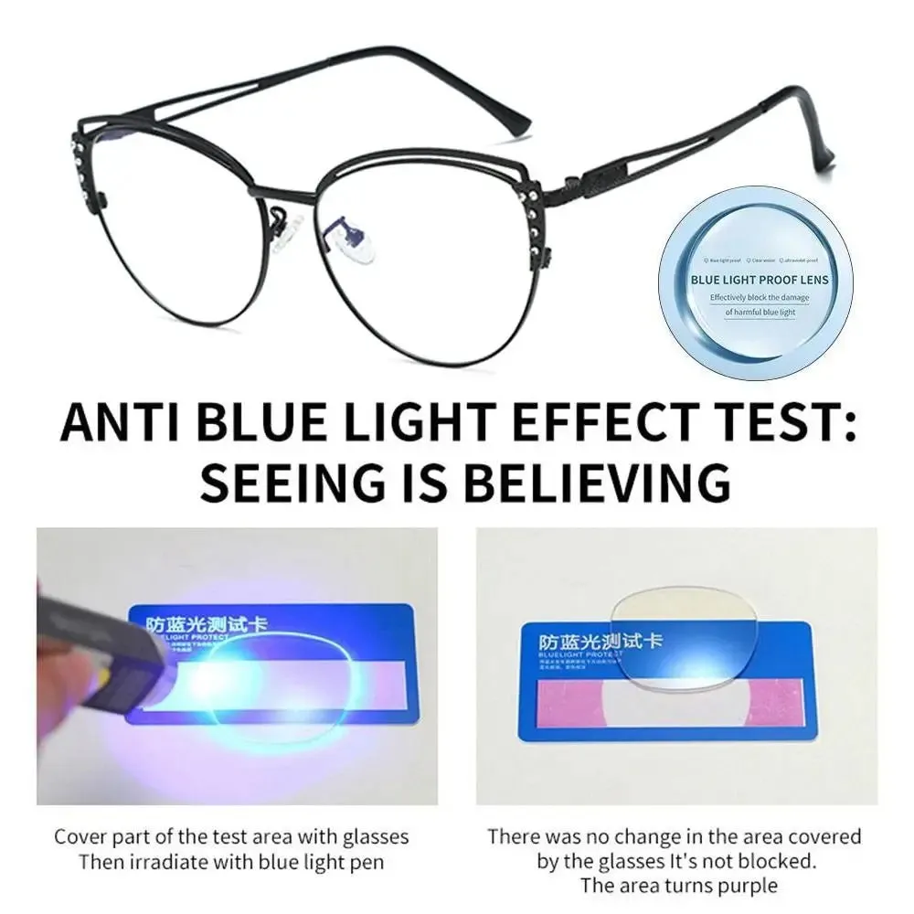 Fashion High Quality Metal Blue Light Blocking Fashion Women Computer Eyeglasses Optical Spectacle Eye Protection Glass Eyewear