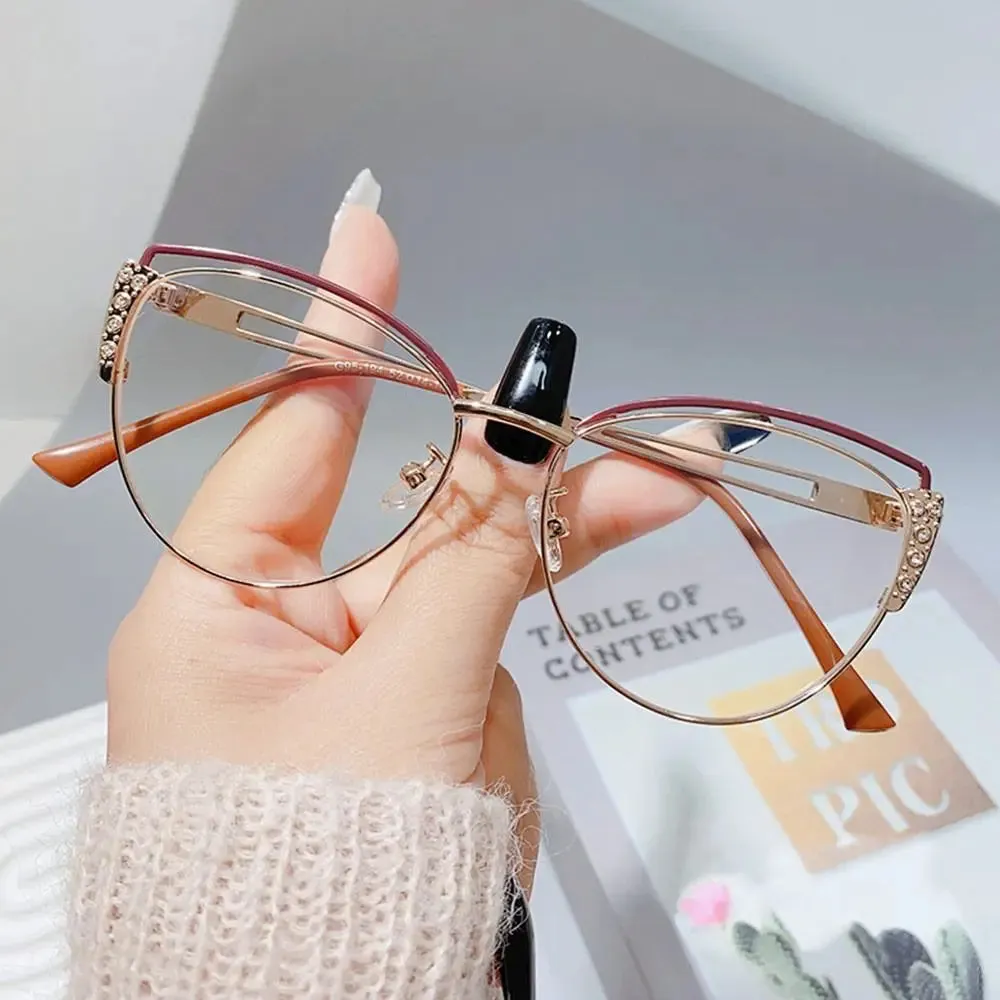 Fashion High Quality Metal Blue Light Blocking Fashion Women Computer Eyeglasses Optical Spectacle Eye Protection Glass Eyewear