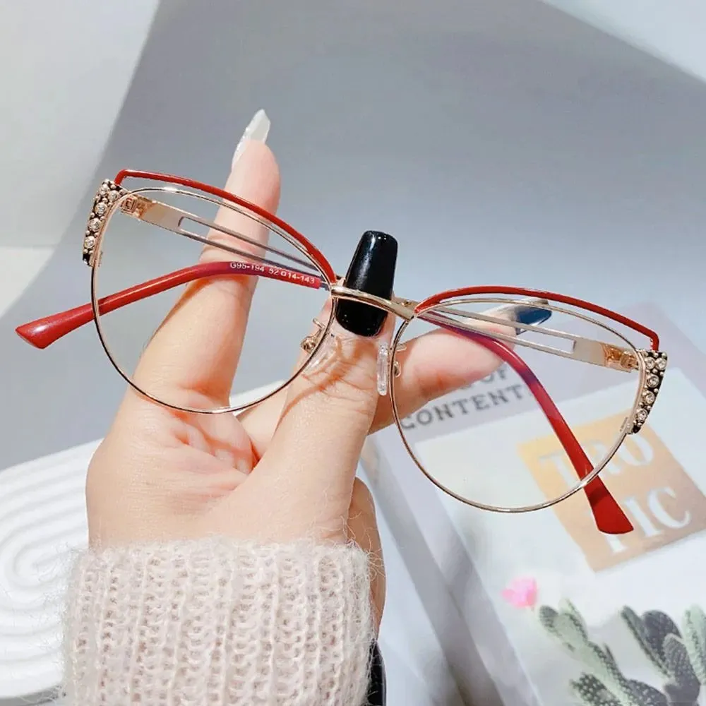 Fashion High Quality Metal Blue Light Blocking Fashion Women Computer Eyeglasses Optical Spectacle Eye Protection Glass Eyewear