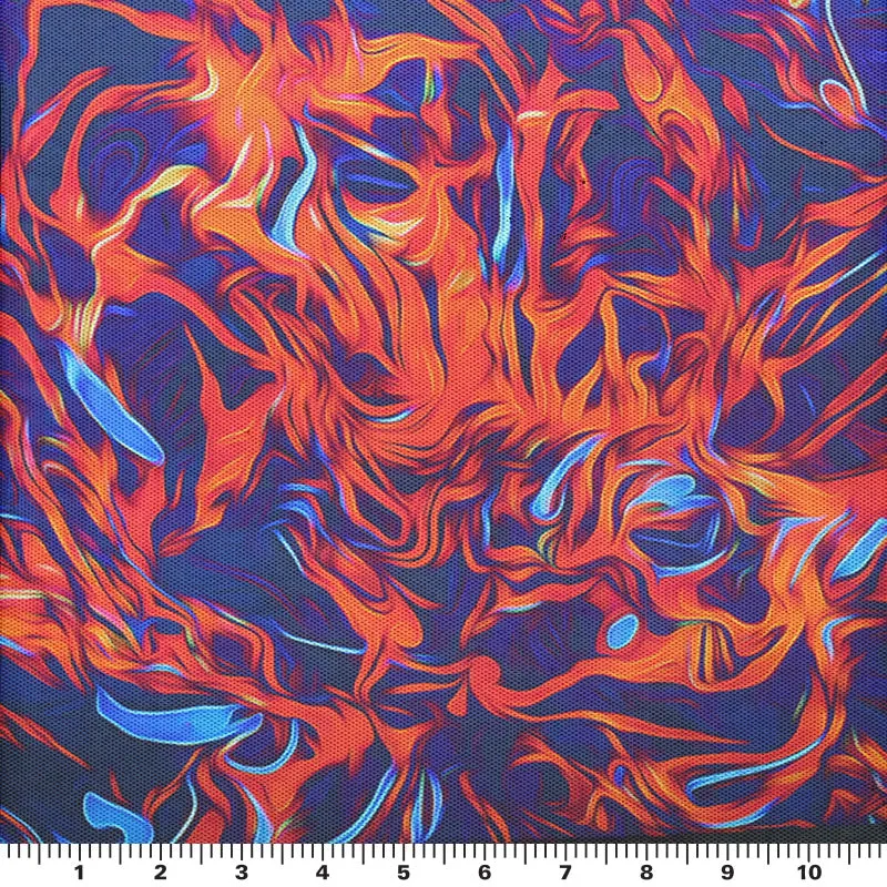 Flames Printed Power Mesh Fabric | Blue Moon Fabrics