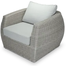 FLOOR STOCK - Sienna Outdoor Lounge Chair in Kubu Grey Synthetic Viro Rattan and Mountain Ash Sunproof All Weather Fabric