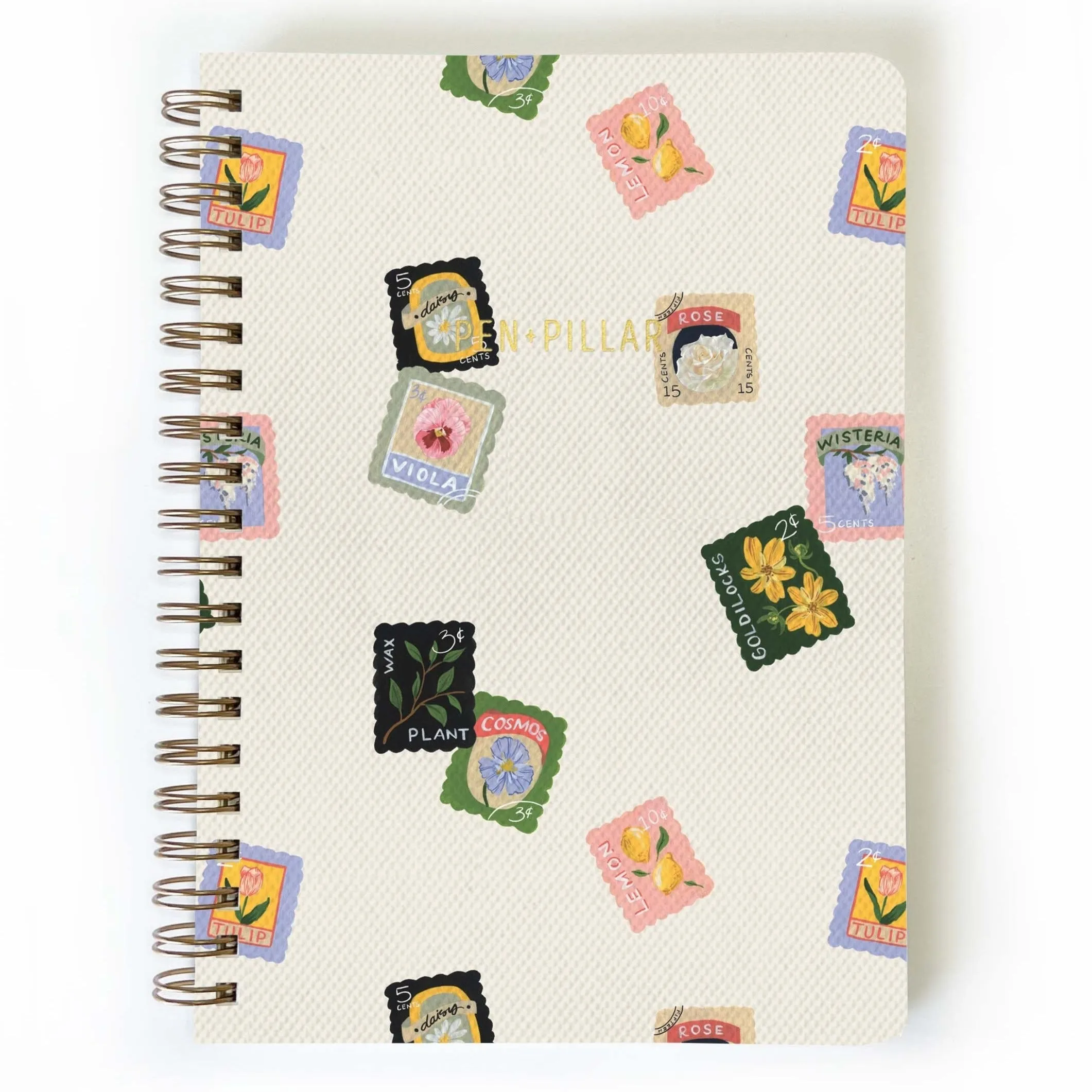 Floral Stamp Small Bullet/Dotted Notebook