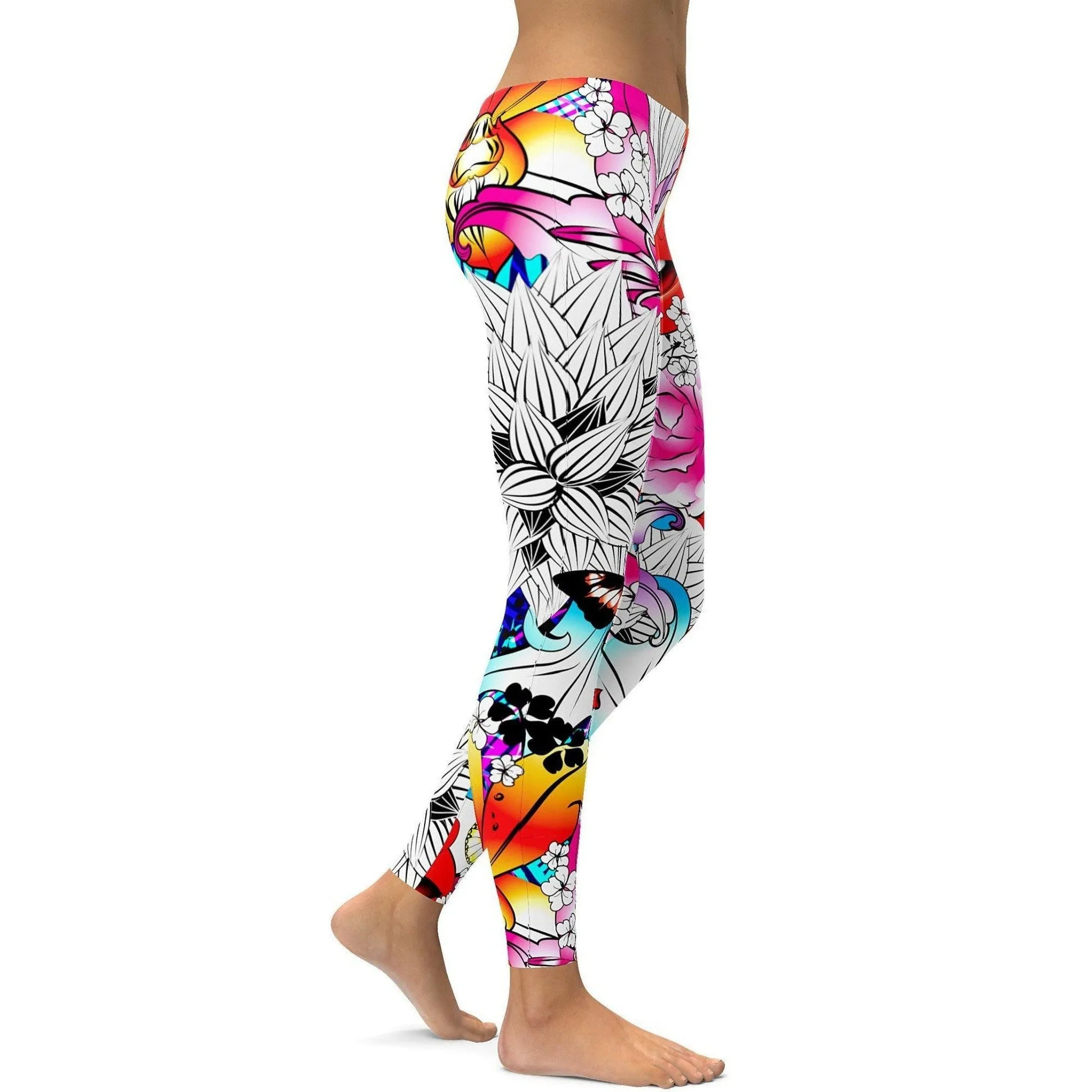 Flowers and Tats Rave Leggings