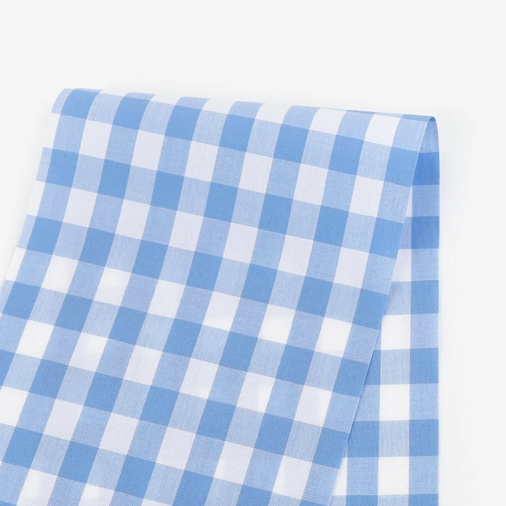 Gingham Cotton Poplin - Sky