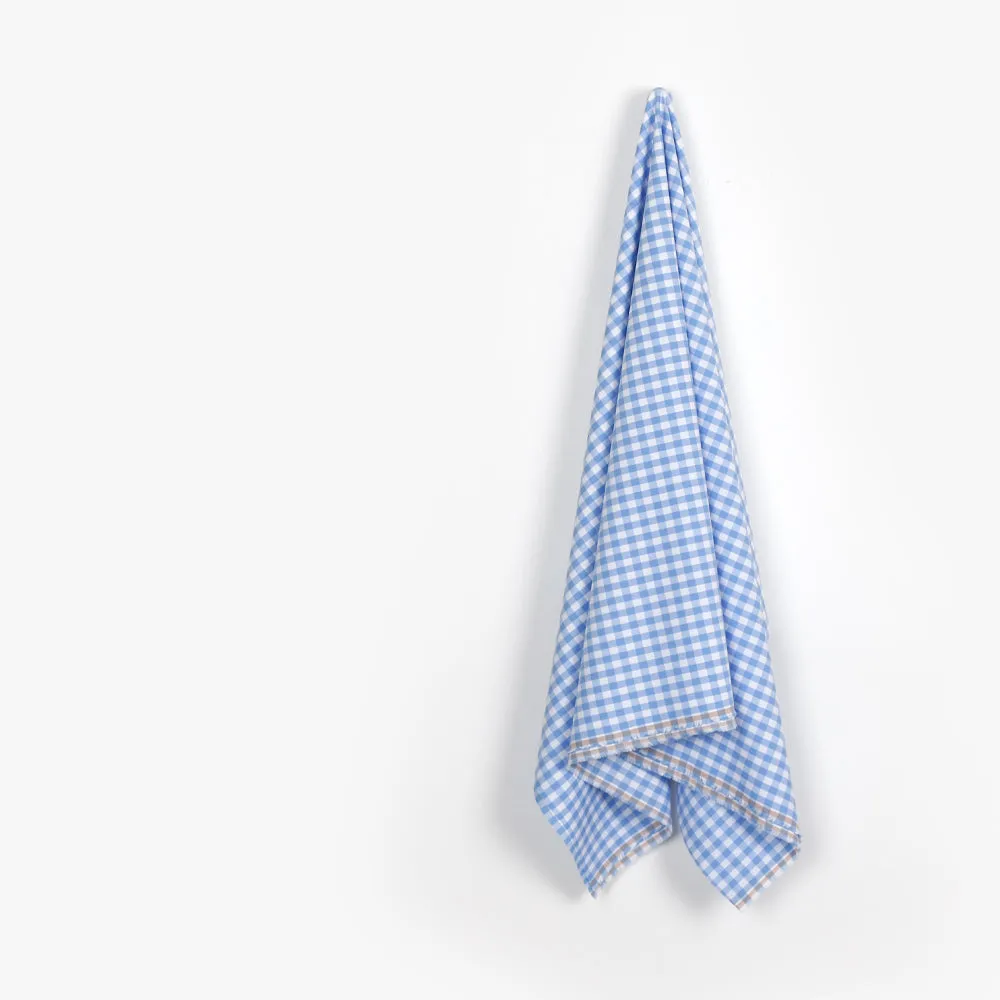 Gingham Cotton Poplin - Sky