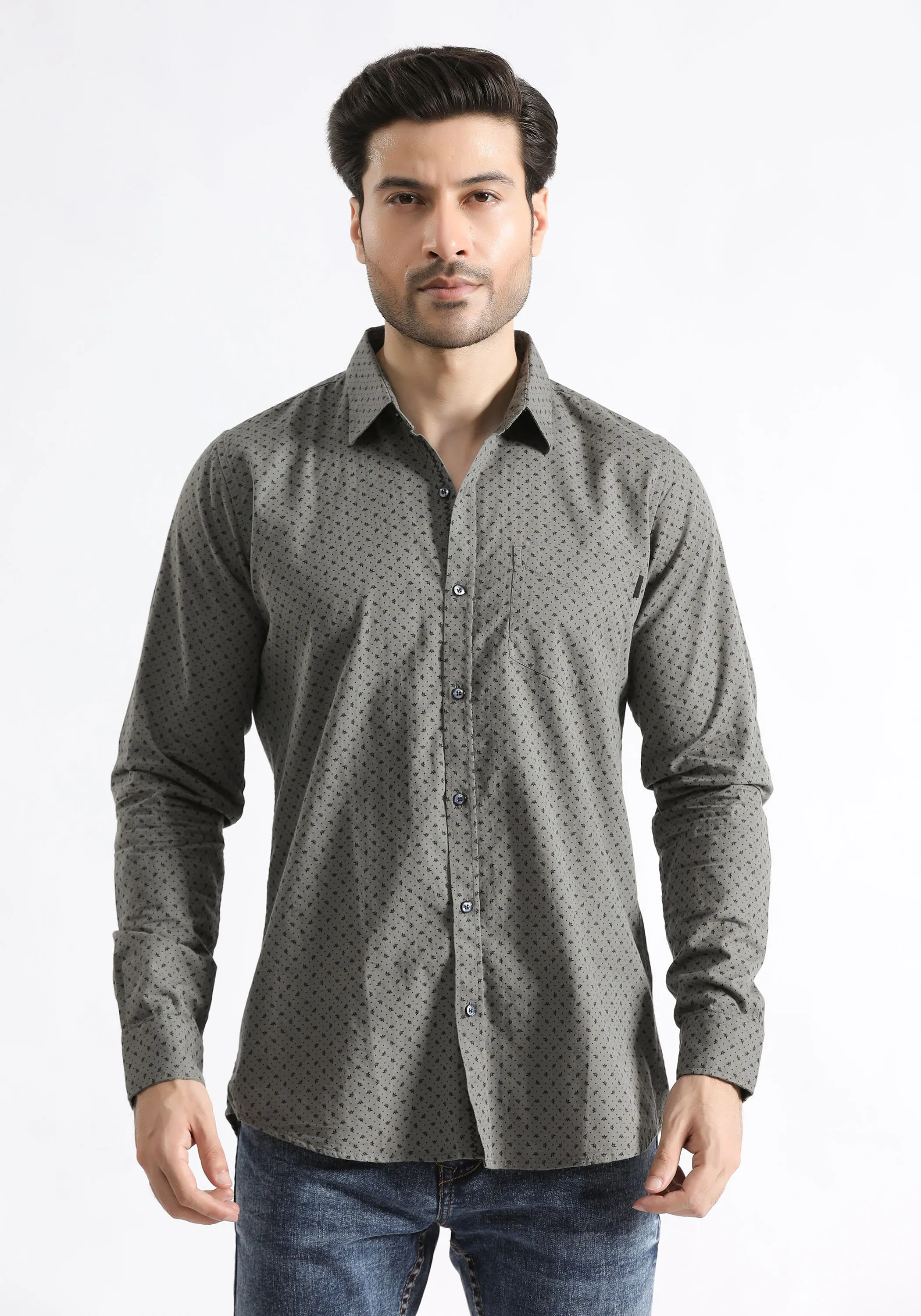 Grey Printed Shirt