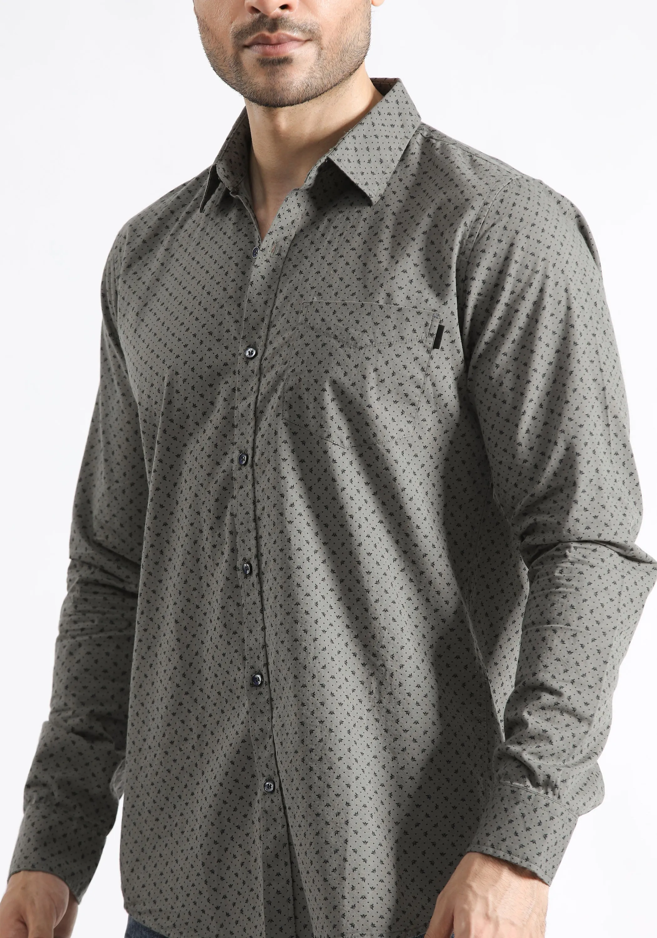 Grey Printed Shirt