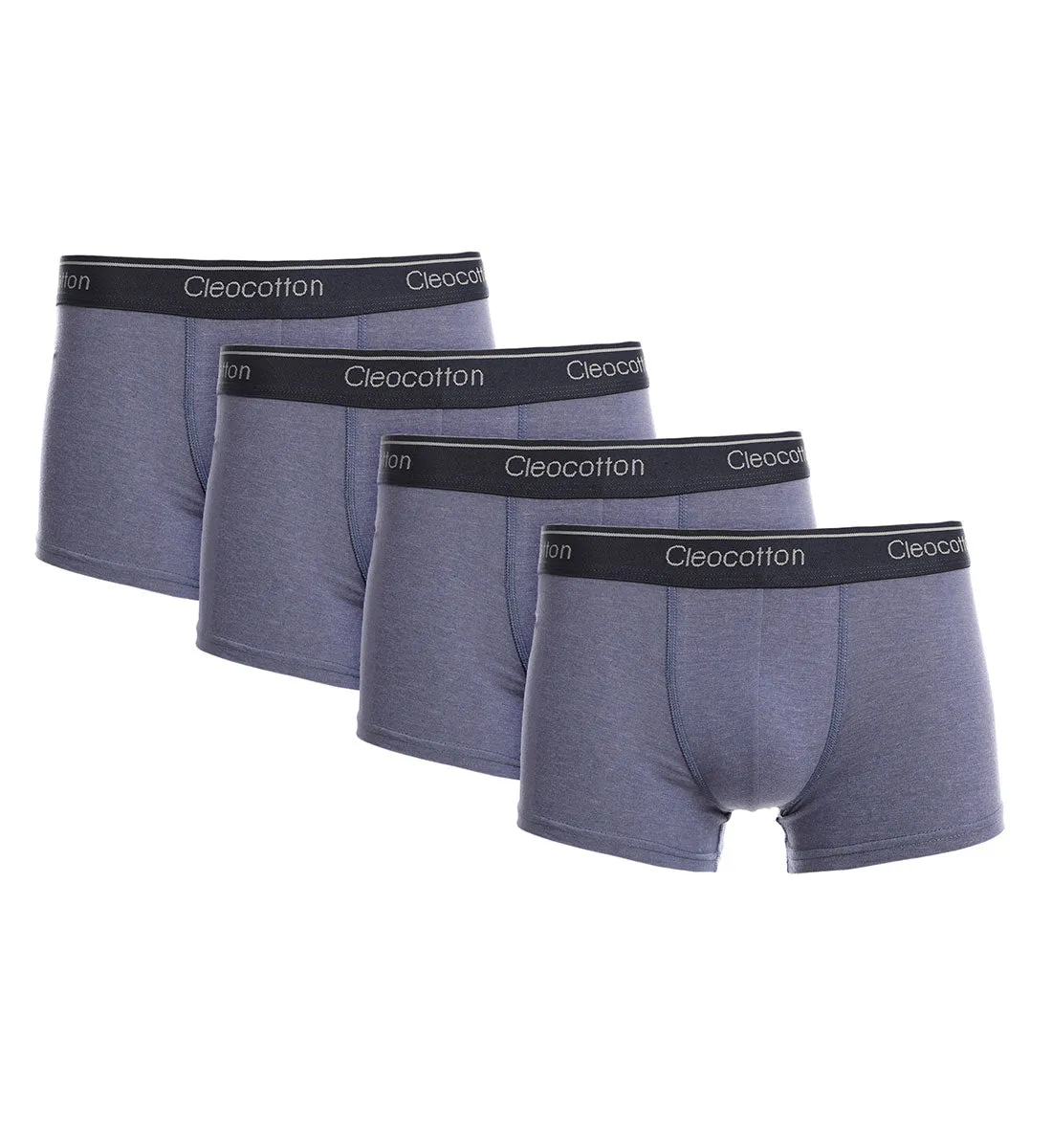 H. BLUE CLEOCOTTON PREMIUM COTTON RICH STRETCH BOXER BRIEF - 4 PK