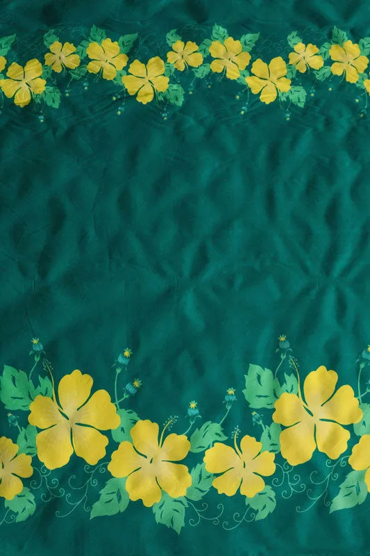 Hibiscus Double Border Fabric | Polyester