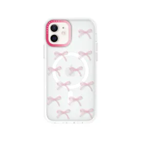 iPhone 12 Pink Ribbon Minimal Line Phone Case MagSafe Compatible