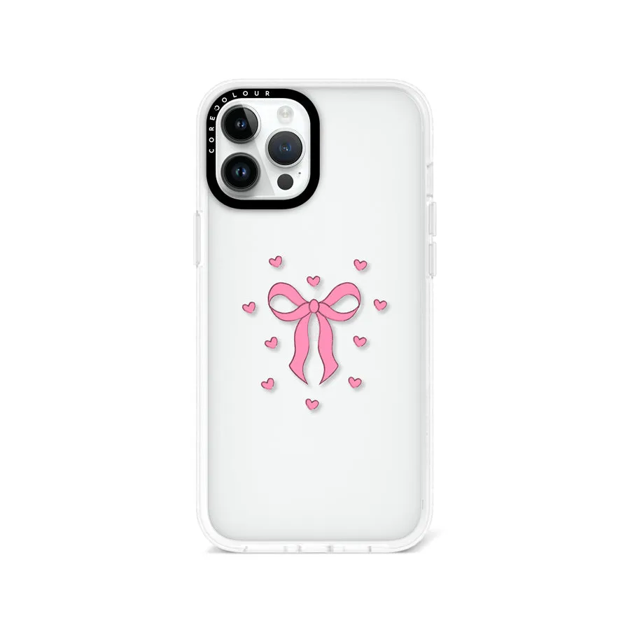 iPhone 12 Pro Max Pink Ribbon Heart Phone Case