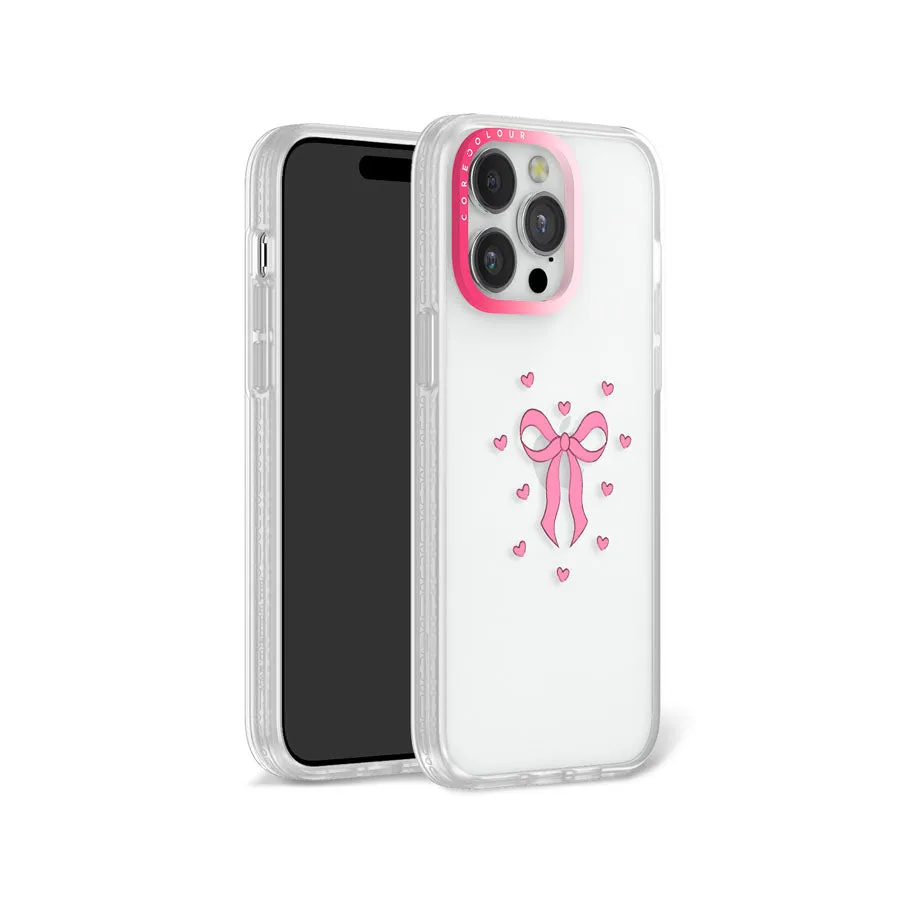 iPhone 12 Pro Max Pink Ribbon Heart Phone Case