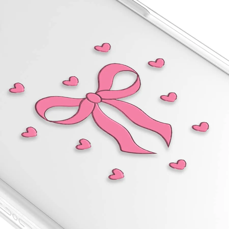 iPhone 12 Pro Max Pink Ribbon Heart Phone Case