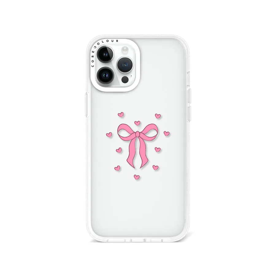 iPhone 12 Pro Max Pink Ribbon Heart Phone Case