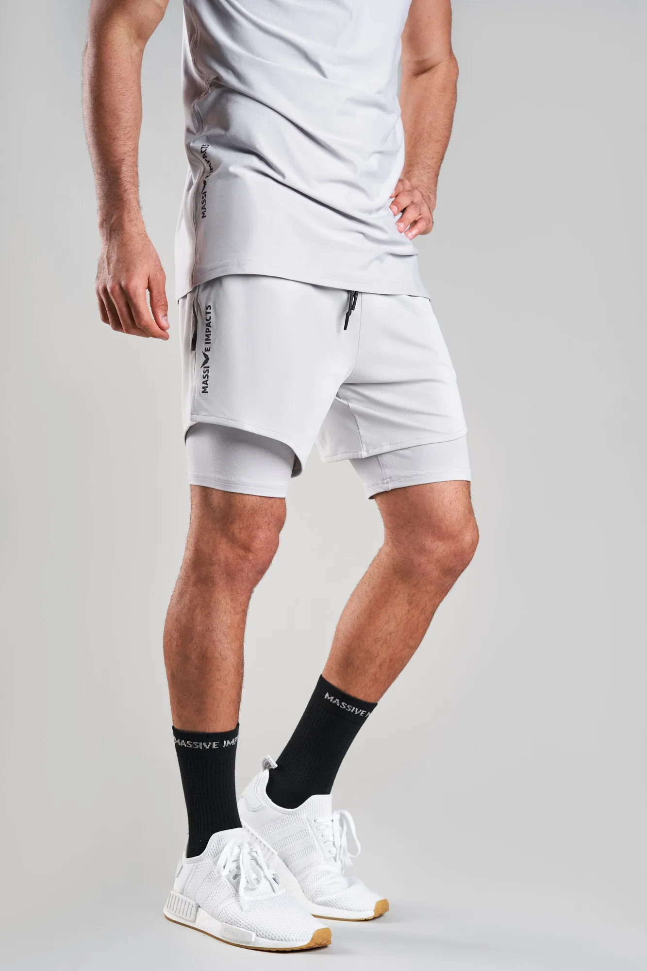 J011MI Recycled Nylon 2in1 Sporty Shorts