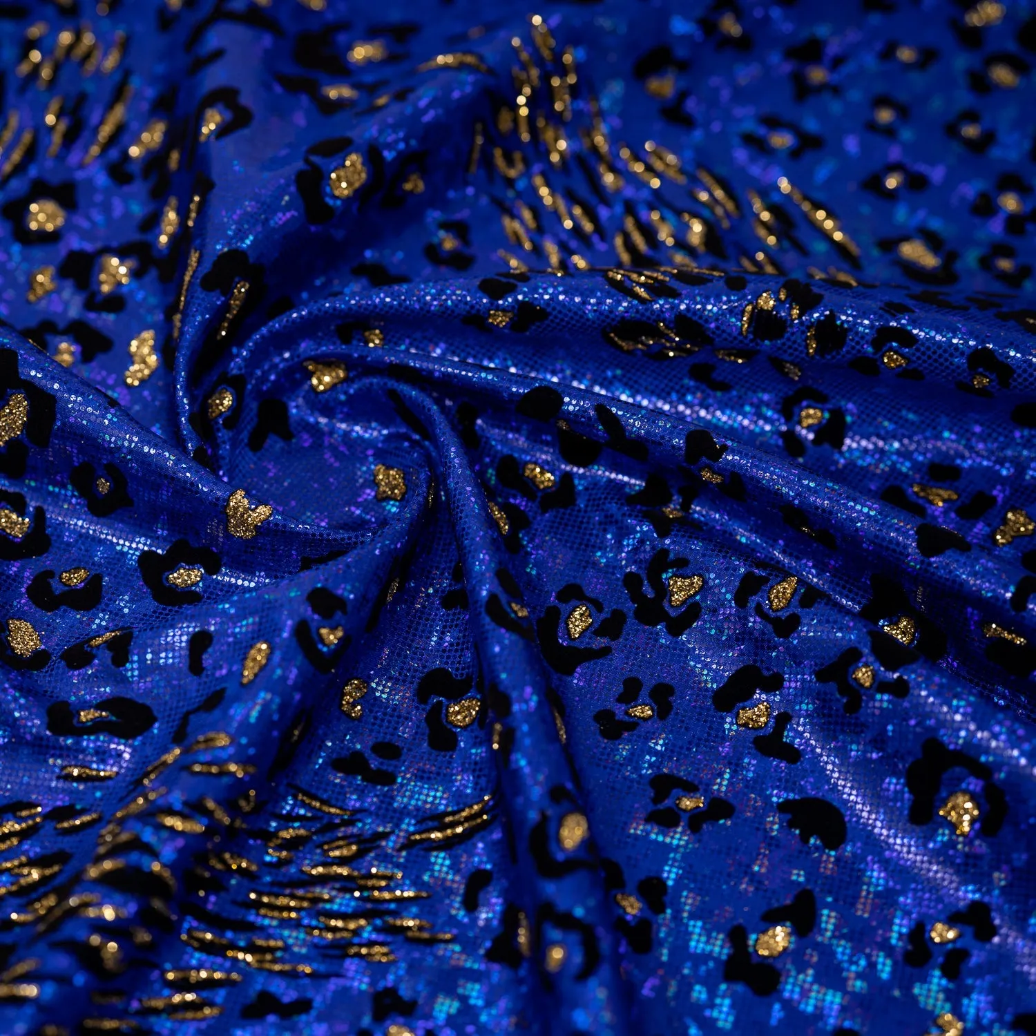 Jag City Shattered Glass Foiled Spandex Fabric | Blue Moon Fabrics