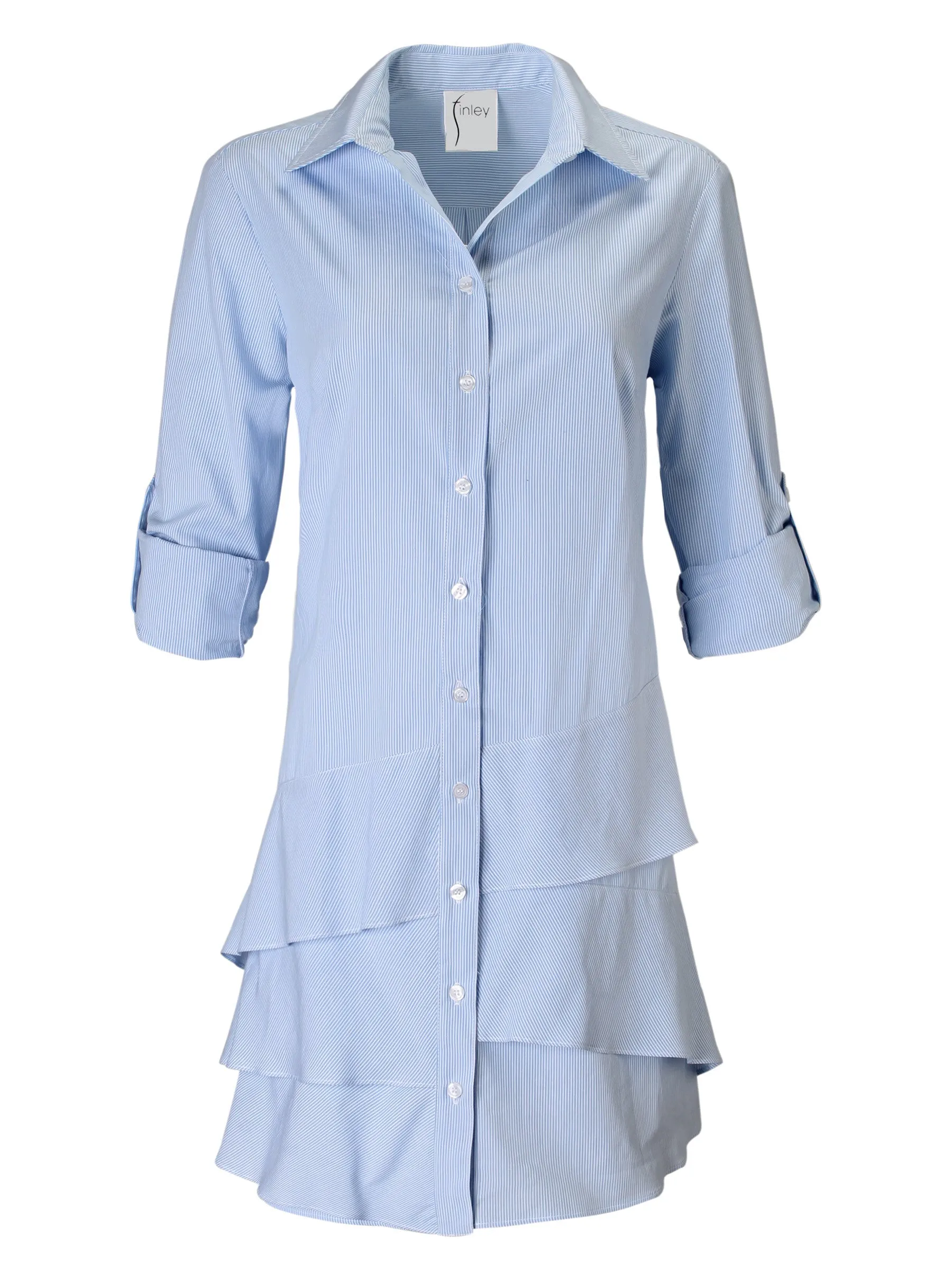 Jenna Dress Light Blue Mr. French Stripe