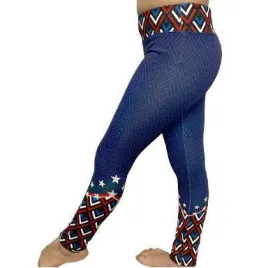 Kid's Americana Chevron Freedom Leggings Legging by WSI Made in USA 962SPLP