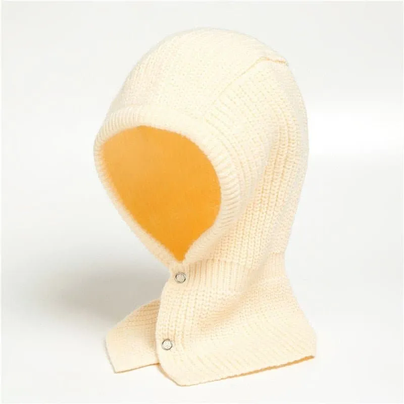 Knitted Cotton Cap Scarf - Fashionable Warmth and Versatility