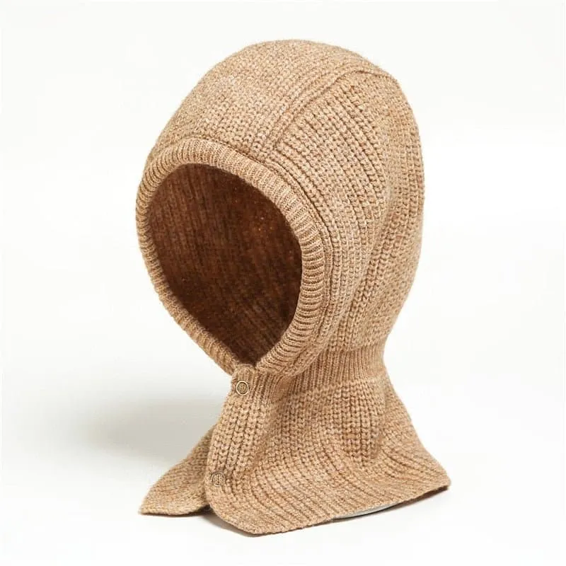 Knitted Cotton Cap Scarf - Fashionable Warmth and Versatility