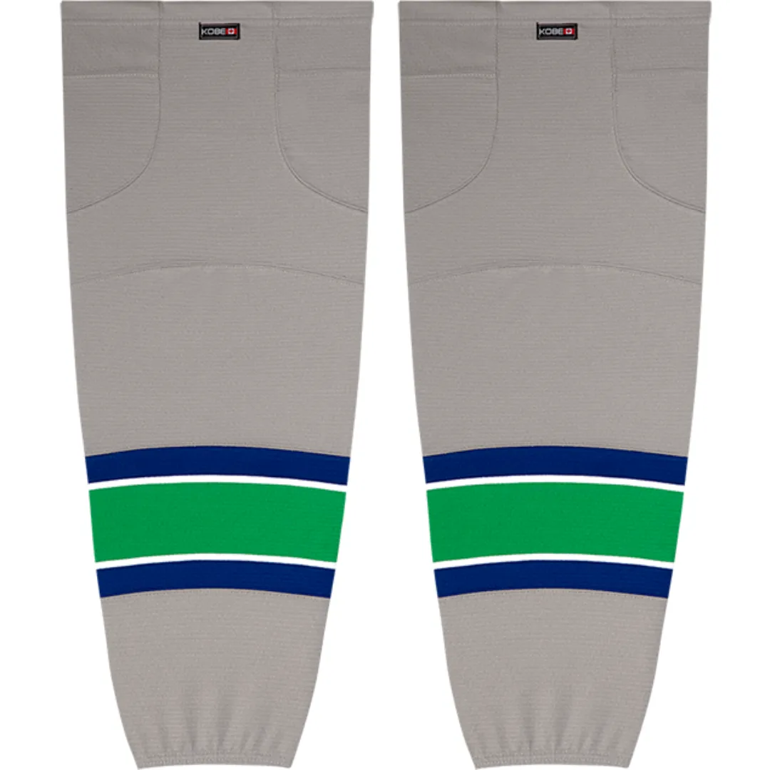 Kobe Sportswear K3GS25A Pro Series Hartford Whalers Away Grey Mesh Ice Hockey Socks