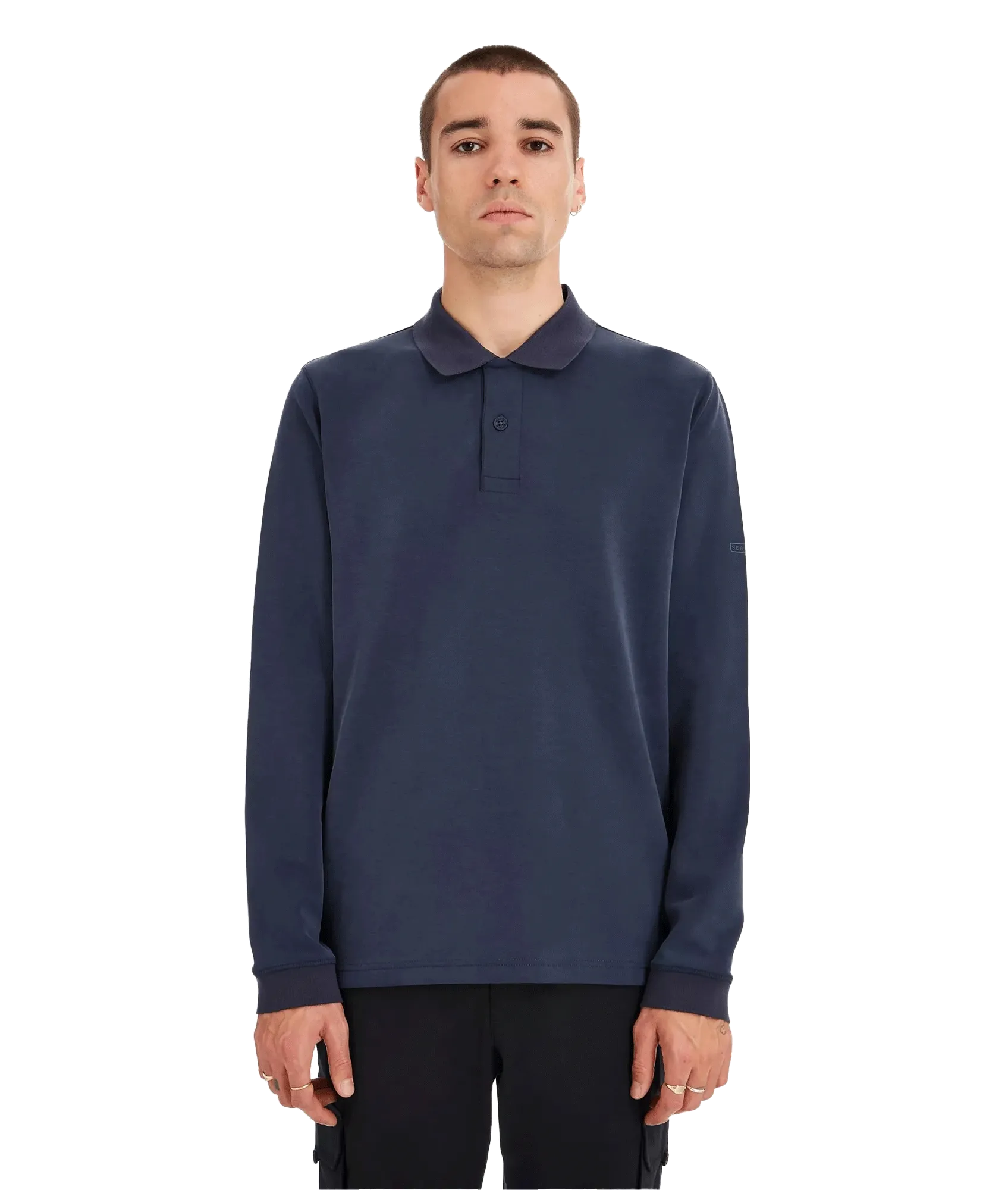 Long Sleeve Soft Touch Polo - Navy