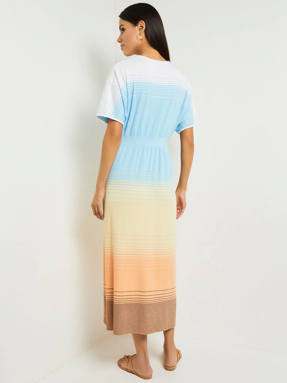 Midi Fit & Flare Dress - Soft Ombre Jacquard Knit