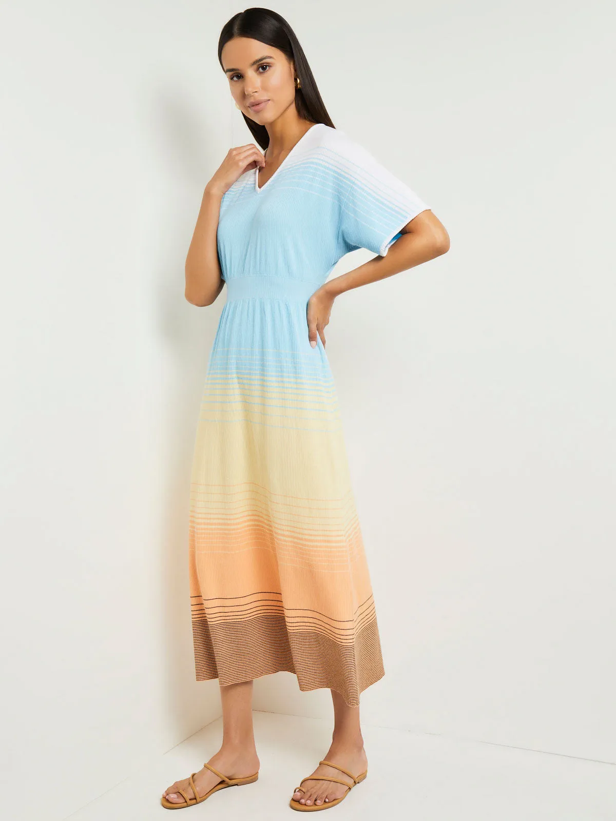 Midi Fit & Flare Dress - Soft Ombre Jacquard Knit