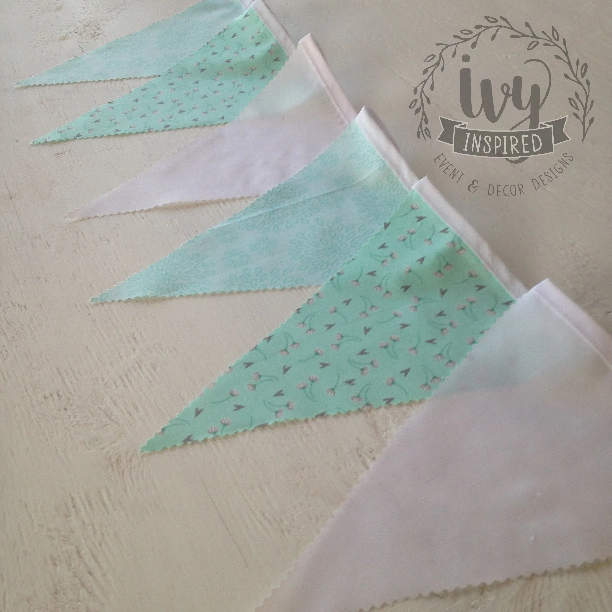 Mint Mini Floral Flag