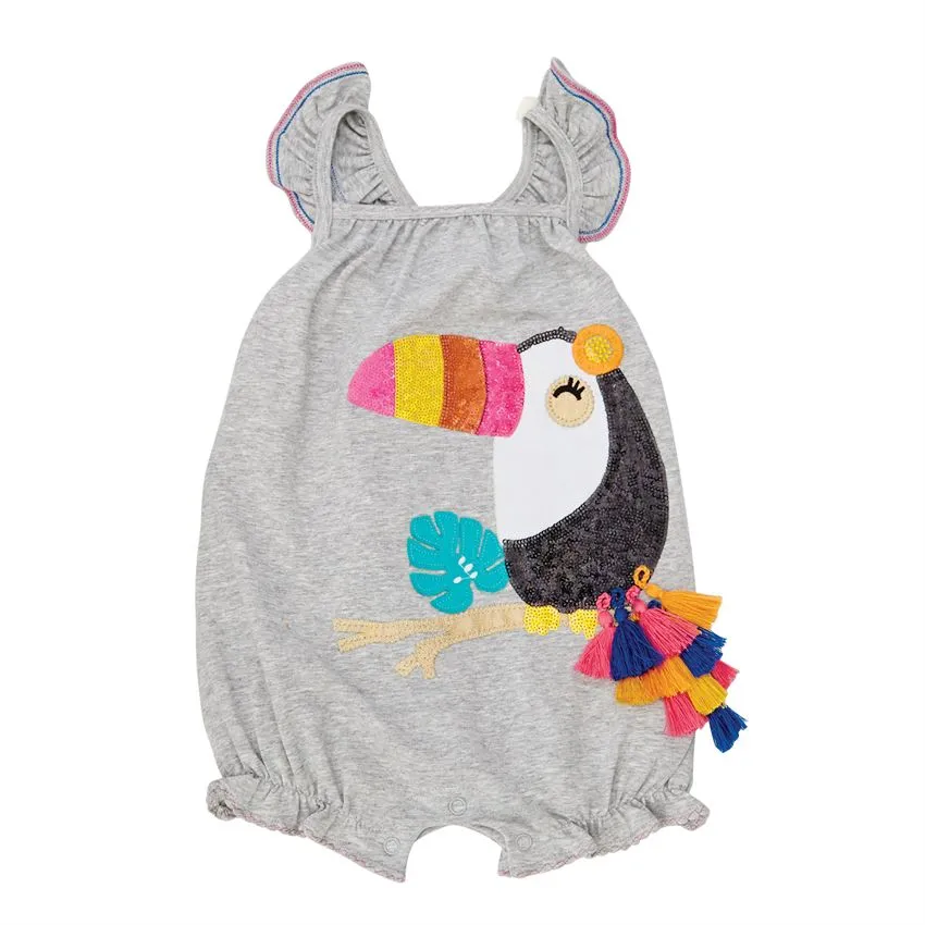 Mudpie Sequin Toucan Bubble Romper