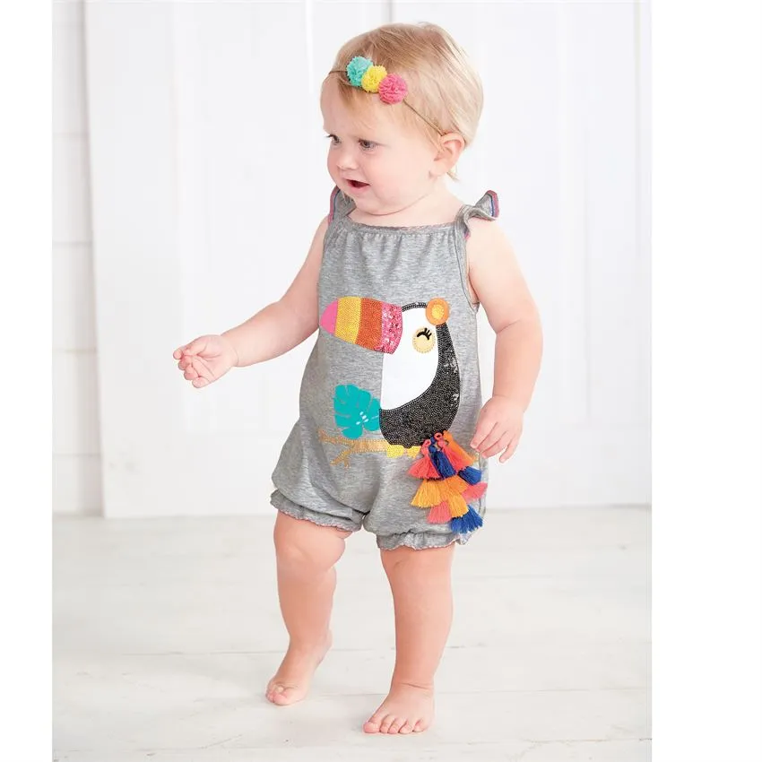 Mudpie Sequin Toucan Bubble Romper