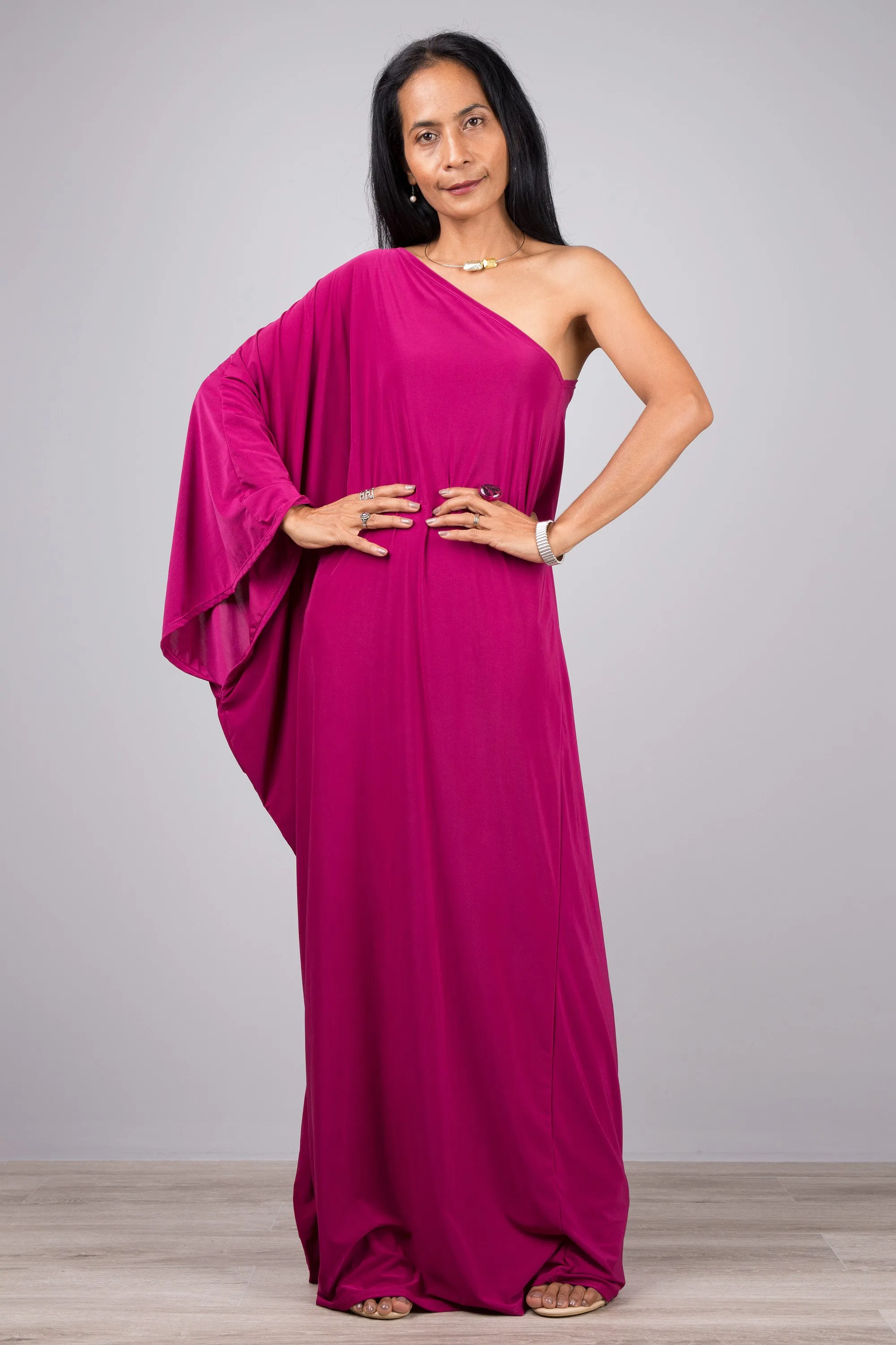 Mulberry Pink one shoulder dress