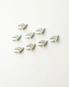 'Nightingale' Wall Mounted Ceramic Birds small - Set of 8