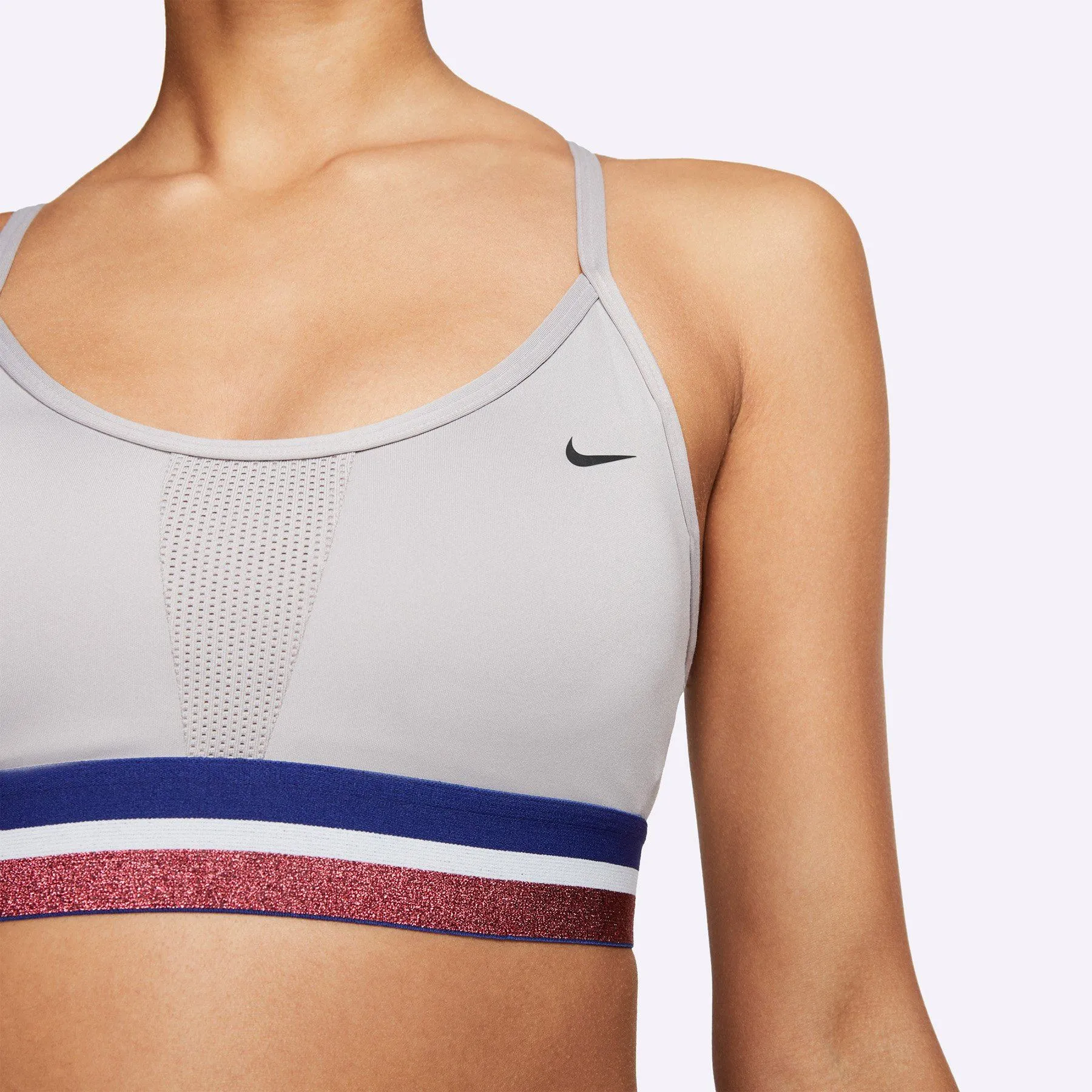 Nike Indy Women's Light-Support Sports Bra - ATMOSPHERE GREY/DEEP ROYAL BLUE/BLACK