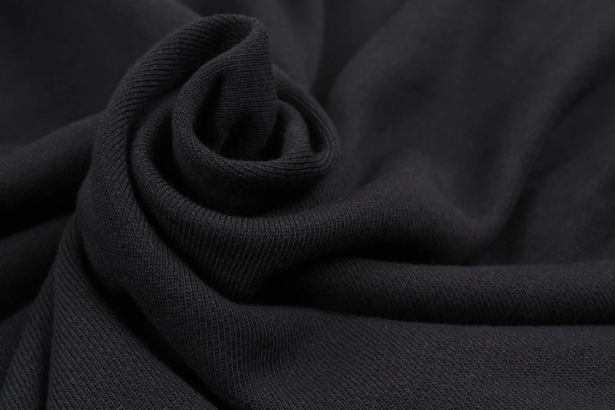 Organic Cotton Fleece, Soft touch - Black