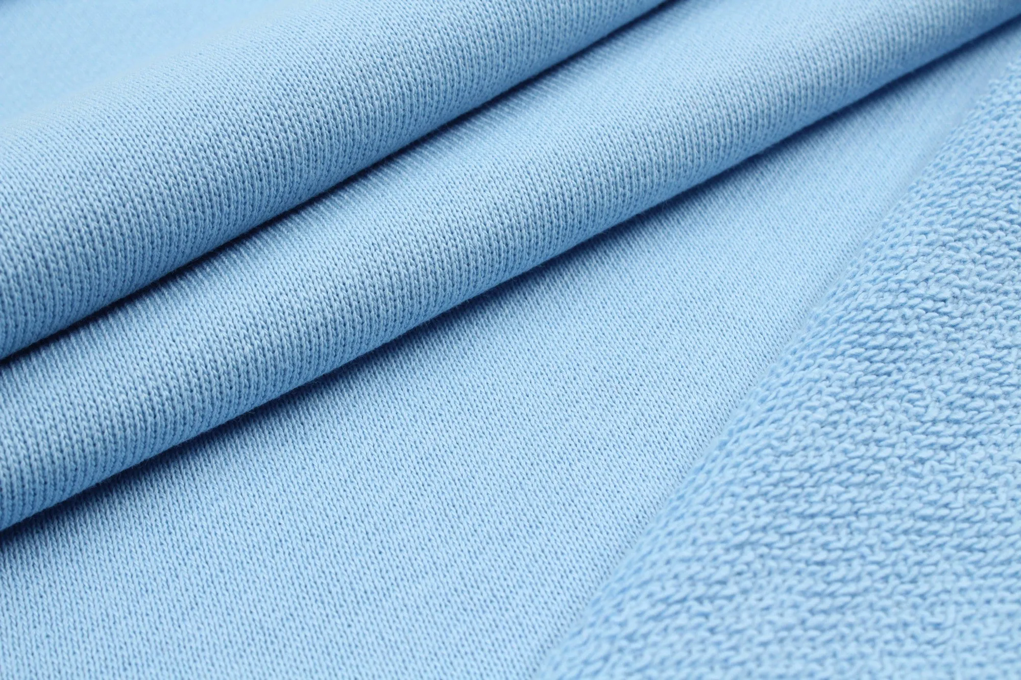 Organic Cotton Fleece, Soft touch - Placid Blue - 15-3920 TCX