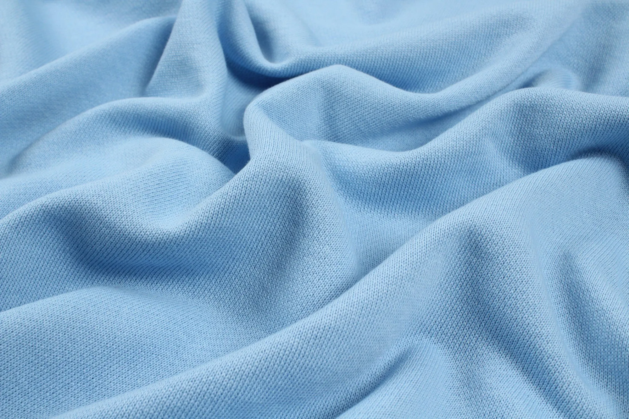 Organic Cotton Fleece, Soft touch - Placid Blue - 15-3920 TCX