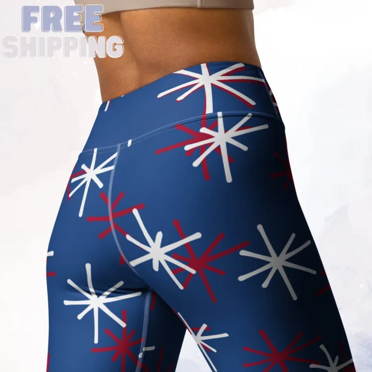 Patriotic Blue High Waist Leggings