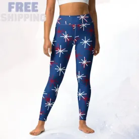 Patriotic Blue High Waist Leggings