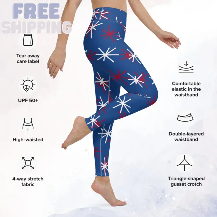 Patriotic Blue High Waist Leggings