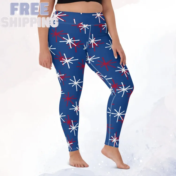 Patriotic Blue High Waist Leggings