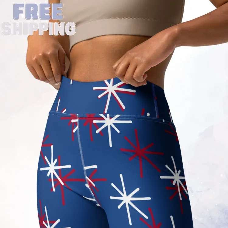 Patriotic Blue High Waist Leggings