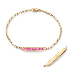 Pink Sapphire "Courage" Petite Poesy Bracelet