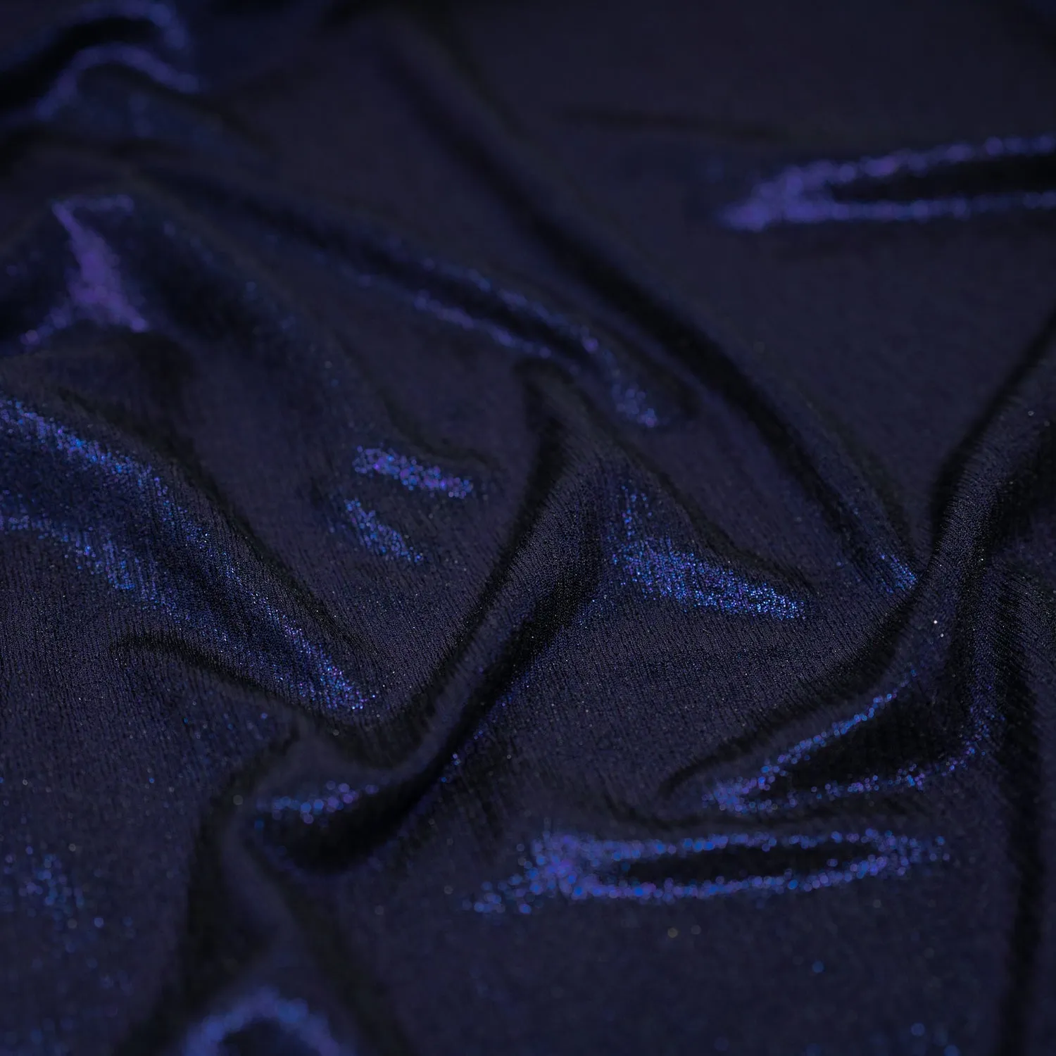 Posh Titanium Foiled Slinky Jacquard Fabric | Blue Moon Fabrics