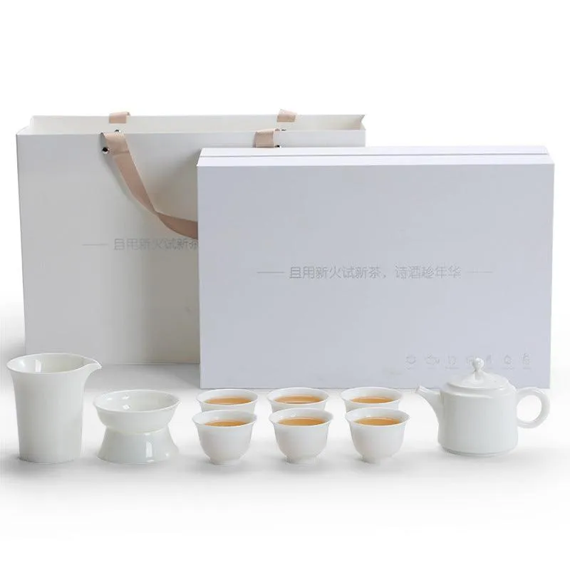 Premium Handcrafted Chinese White Porcelain Tea Set