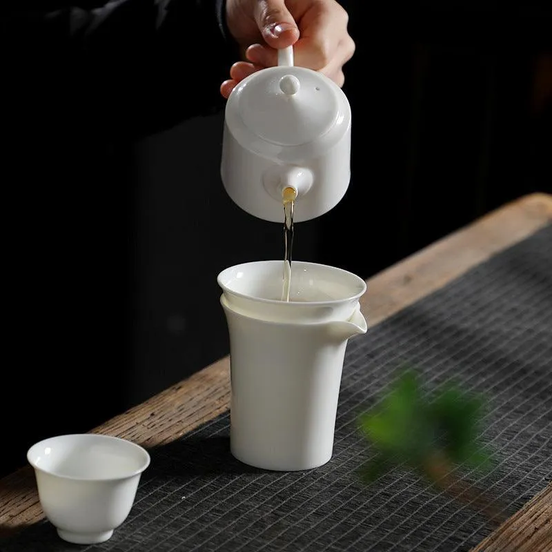 Premium Handcrafted Chinese White Porcelain Tea Set