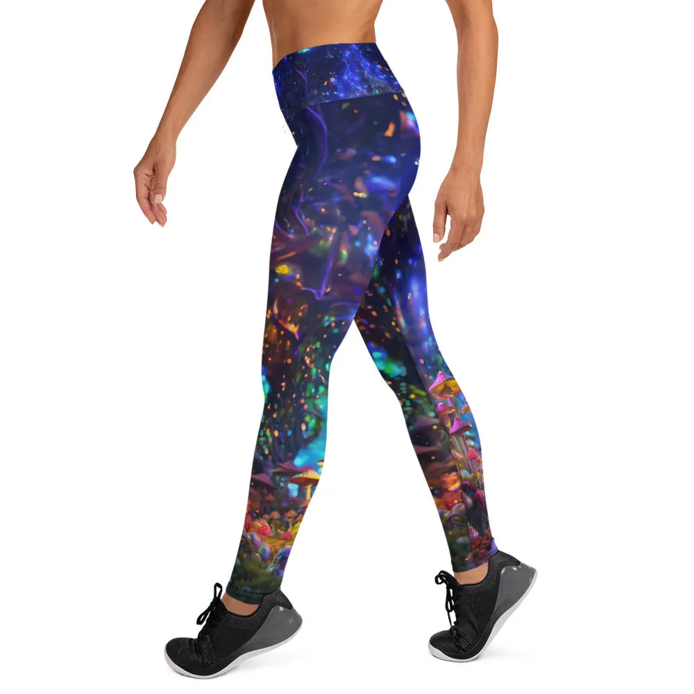 Psychedelic Mushroom Forrest Yoga Leggings