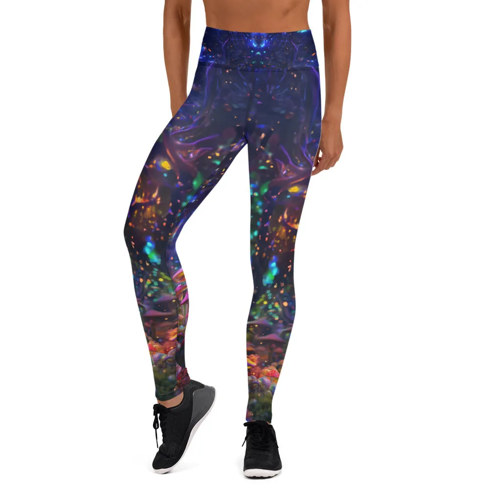 Psychedelic Mushroom Forrest Yoga Leggings