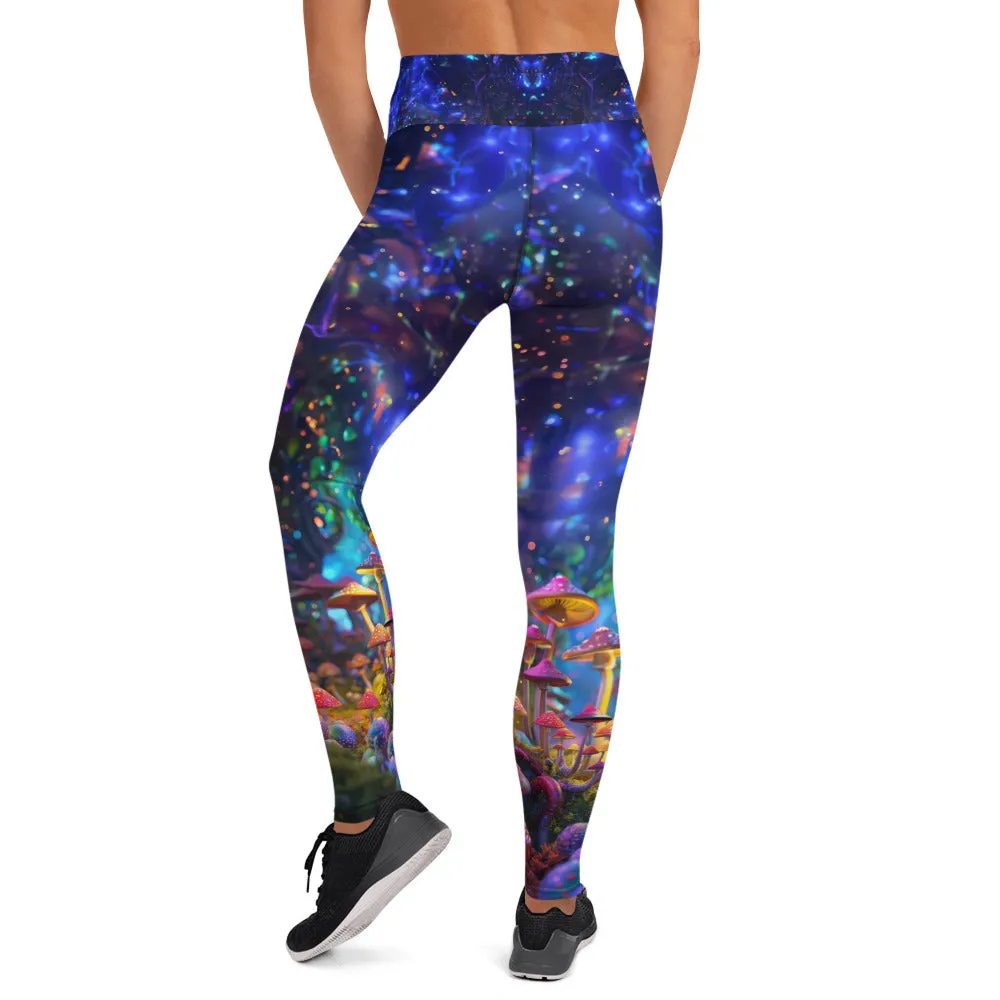 Psychedelic Mushroom Forrest Yoga Leggings