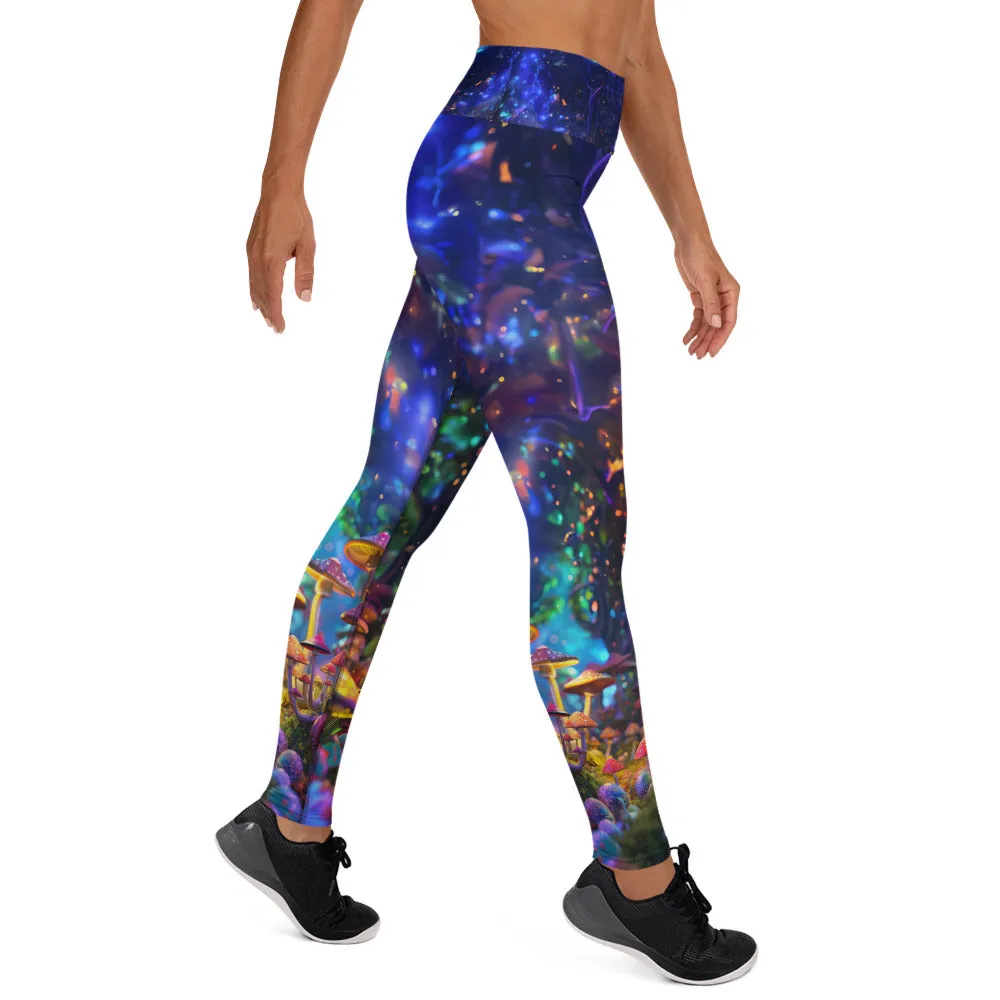 Psychedelic Mushroom Forrest Yoga Leggings